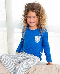 [SUS3296] LIQUIDACION ! - INV. PIJAMA DE NENA, MORLEY RAYADO CON CORAZON