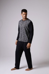 [XY8048] INV. PIJAMA REMERA DE JERSEY ESTAMPADO Y PANTALON LISO CON BOLSILLO TRASERO