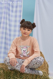 [MKP4206] LIQUIDACION ! - INV. PIJAMA CONJUNTO MANGA LARGA DE ALGODON ESTAMPADO &quot;TEDDY&quot;