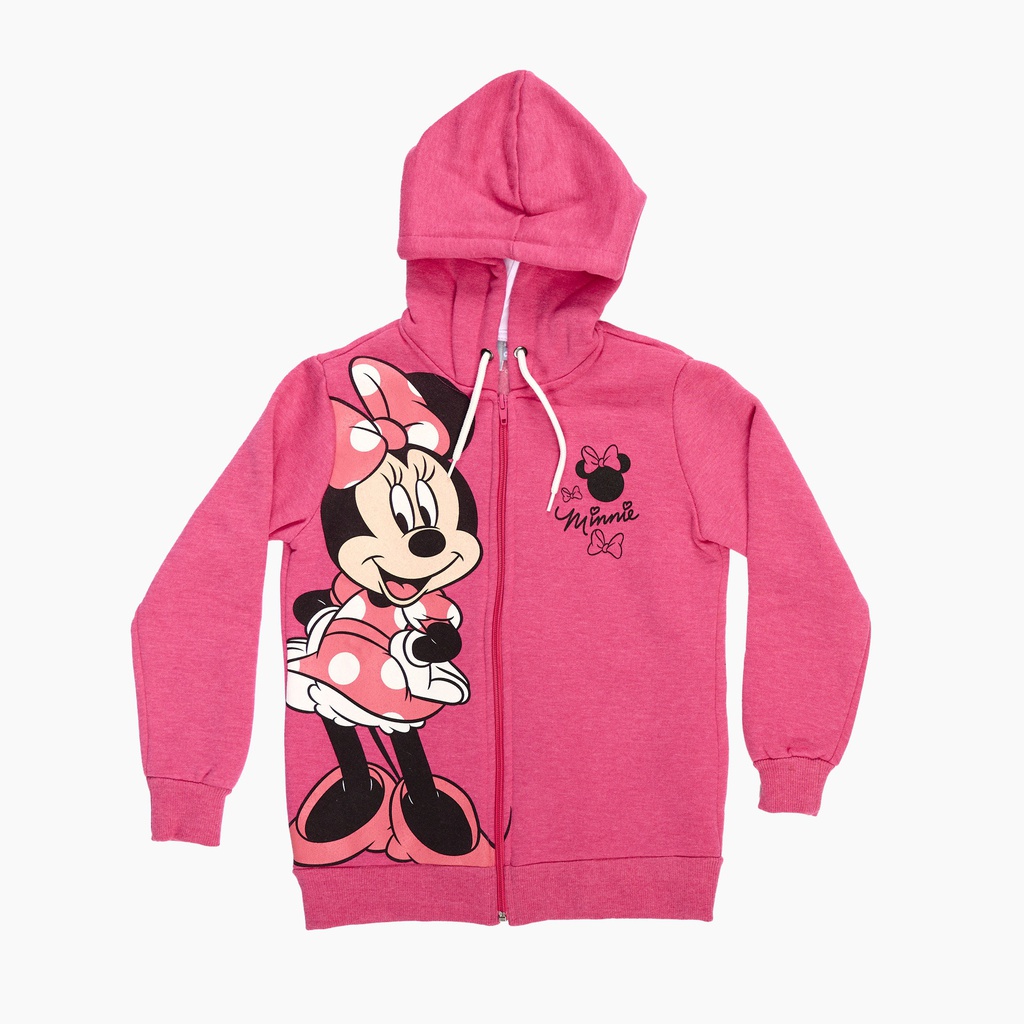 INV. CAMPERA DE FRISA CON CAPUCHA AJUSTABLE Y DOBLE ESTAMPA &quot;MINNIE&quot;