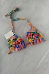 [NAIF384] BLACK! -15% OFF !! - MALLA TRIANGULO ESTAMPADO CON VOLADOS