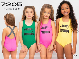 [VYO7205] MALLA ENTERA NENA "BEST FRIENDS" CON ELASTICO ANCHO
