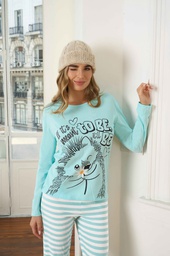 [LEN25352/E]  INV. PIJAMA ESTAMPADO Y PANTALON RAYADO