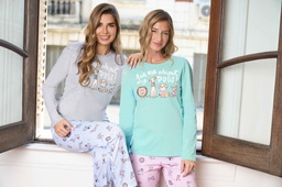[LEN25356/E] DESCUENTO 10% LIQUIDACION DE TEMPORADA!  INV. PIJAMA DE JERSEY ESTAMPADO "PERRITOS"