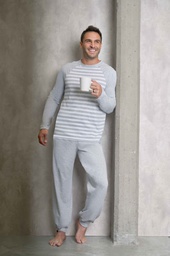 [LEN25551/E] INV. PIJAMA HOMBRE RAYADO