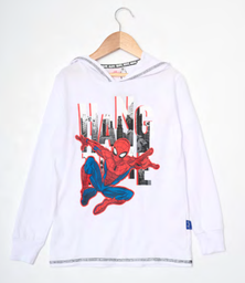 [DIS81014] INV. REMERA DE ALGODÓN CON CAPUCHA "SPIDERMAN"