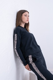 [TRE5503] INV. BUZO Y PANTALON RUSTICO CON RECORTE EN ANIMAL PRINT