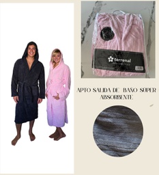 [TERREBCF4]  INV. BATA CORAL FLEECE ACANALADA CON CAPUCHA apta para salida de baño