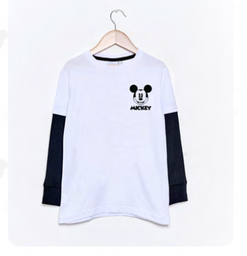 [DIS80569] LIQUIDACION ! - INV. REMERA DE ALGODÓN CON BAJO MANGA &quot;MICKEY&quot;