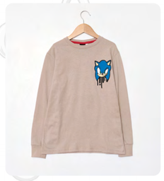 [DIS85520] LIQUIDACION ! - INV. REMERA DE ALGODÓN ESTAMPADA "SONIC"