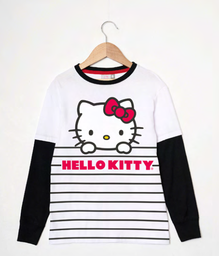 [DIS84012] INV. REMERA DE ALGODÓN CON BAJO MANGA &quot;KITTY&quot;