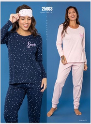 [BIANF25603]  INV. PIJAMA MUJER ESTAMPADO LUNARES