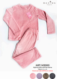 [MXM3000]  INV. PIJAMA DAMA LISO POLAR SOFT