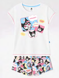 [DIS84613] VER. PIJAMA REMERA DE ALGODÓN Y SHORT SUBLIMADO &quot;KUROMI&quot;
