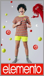 [ELE2654] VER. PIJAMA NENE REMERA RAYADA Y SHORT LISO