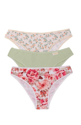 [FRA5002/E] PACK X3 VEDETINA ESPECIAL DE ALGODÓN Y LYCRA  ESTAMPADA "VINTAGE"