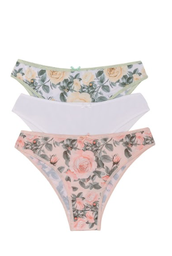 [FRA653] PACK X3 VEDETINA ESTAMPADA DE MICROFIBRA &quot;ROSAS&quot;