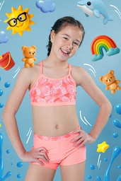[ELE2611] OFF - 15% !! VER. MALLA BIKINI TOP ESTAMPADO Y MINI SHORT LISO
