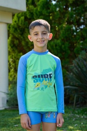 [KIE4229] VER. REMERA CON PROTECCION UV LISA COMBINADA CON ESTAMPA