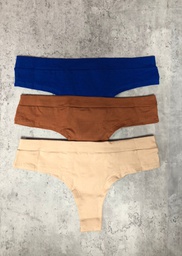 [VOL303-3] PACK X3 CULOTELESS DE ALGODÓN Y LYCRA CON CINTURA Y DOBLADILLO