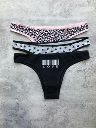 [VOL311-2] PACK X3 VEDETINA DE ALGODÓN Y LYCRA ESTAMPADA