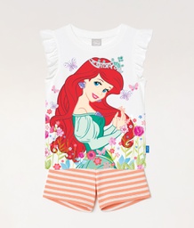 [DIS82759] VER. PIJAMA REMERA LISA Y SHORT RAYADO "LA SIRENITA"