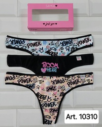 [SAY10310] PACK X3 COLALES DE ALGODÓN Y LYCRA ESTAMPADA