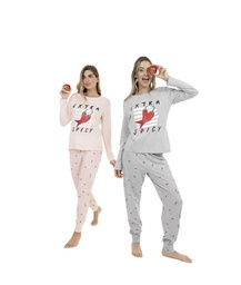 [LEN26310] DESCUENTO 10% LIQUIDACION DE TEMPORADA! INV. PIJAMA DAMA MANGA LARGA DE ALGODÓN ESTAMPADO