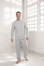 [LEN26520/E] DESCUENTO 10% LIQUIDACION DE TEMPORADA! INV. PIJAMA HOMBRE MANGA LARGA DE ALGODÓN ESTAMPADO