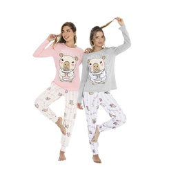 [LEN26300] DESCUENTO 10% LIQUIDACION DE TEMPORADA! INV. PIJAMA MANGA LARGA DE JERSEY ESTAMPADO "CAPIBARA"