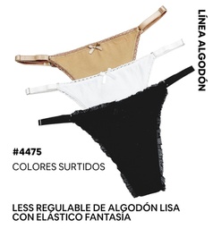 [VTG4475] PACK X3 COLALES REGULABLE DE ALGODON Y LYCRA LISA CON ELASTICO FANTASIA
