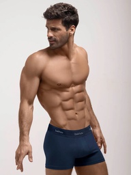 [BAK2037] BOXER DE ALGODÓN Y LYCRA LISO ELASTICO EFECTO LINEAS AL TONO