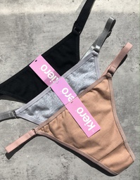 [KIE12251] PACK X3 COLALES REGULABLE DE ALGODÓN Y LYCRA LISAS