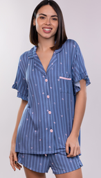 [SP11833] VER. PIJAMA ABOTONADO ESTAMPADO CON VOLADOS EN LAS MANGAS