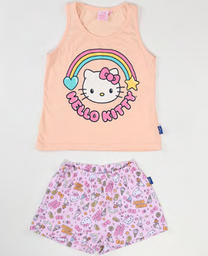 [DIS84073] VER. PIJAMA DE ALGODÓN MUSCULOSA DE ALGODÓN Y SHORT DE MODAL SUBLIMADO "KITTY"