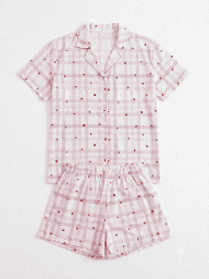 [LEN27769/E] VER. PIJAMA ABOTONADO ESTAMPADO "CORAZONES"