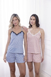 [LEN27773] VER. PIJAMA MUSCULOSA DE BRETEL FINO CON PUNTILLA EN ESCOTE Y SHORT ESTAMPADO