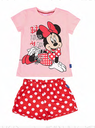 [DIS83024] VER. PIJAMA DE ALGODÓN ESTAMPADO CON EFECTO METALIZADO Y SHORT DE MODAL SUBLIMADO "MINNIE"