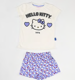 [DIS84081] VER. PIJAMA DE ALGODÓN ESTAMPADO CON SHORT SUBLIMADO "HELLO KITTY"